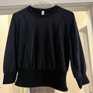 NWT Lululemon Softstreme Ribbed-Hem Pullover in Black - Size 4!